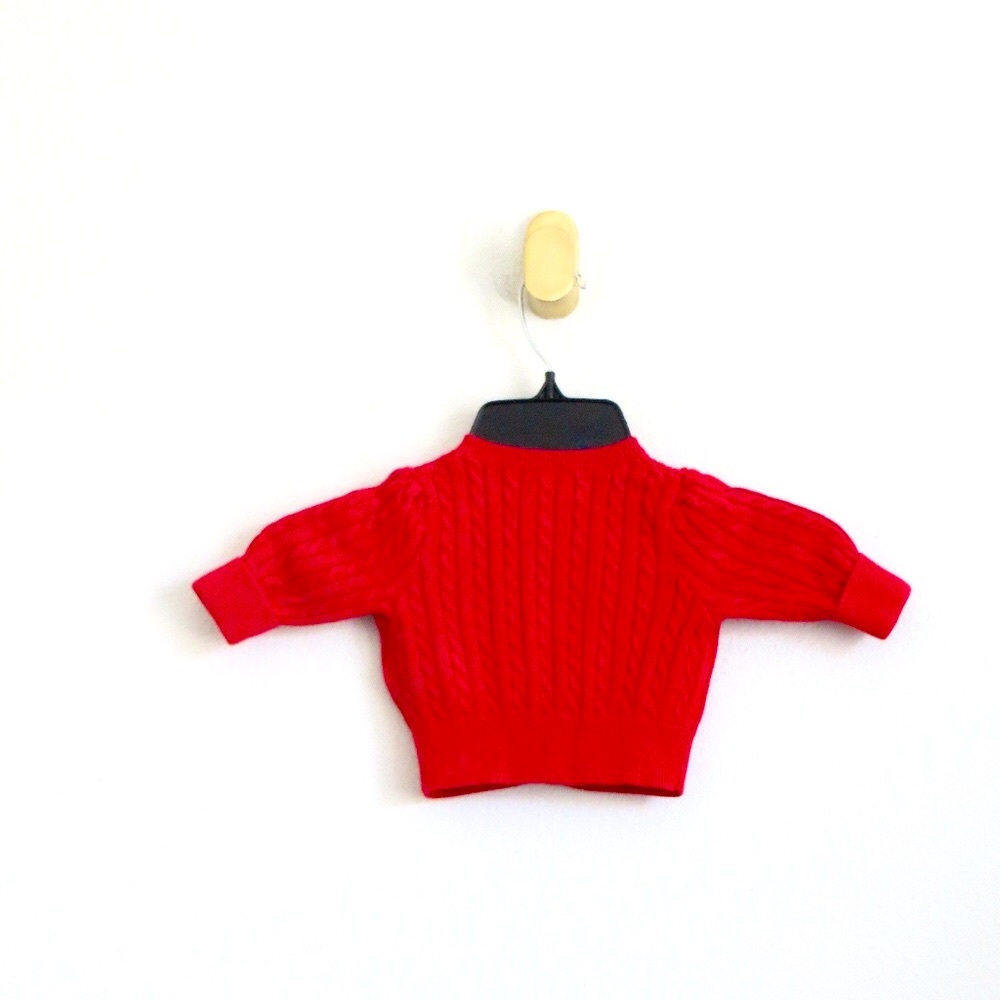 Ralph Lauren Baby Cable Knit Cardigan Button Front Knit Sweater Red 3mos Holiday - Picture 5 of 8